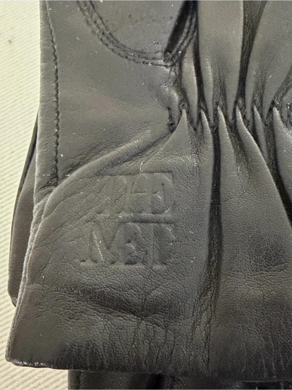 Met Museum Dragonfly Leather Gloves Wool Lined Art Nouveau Black